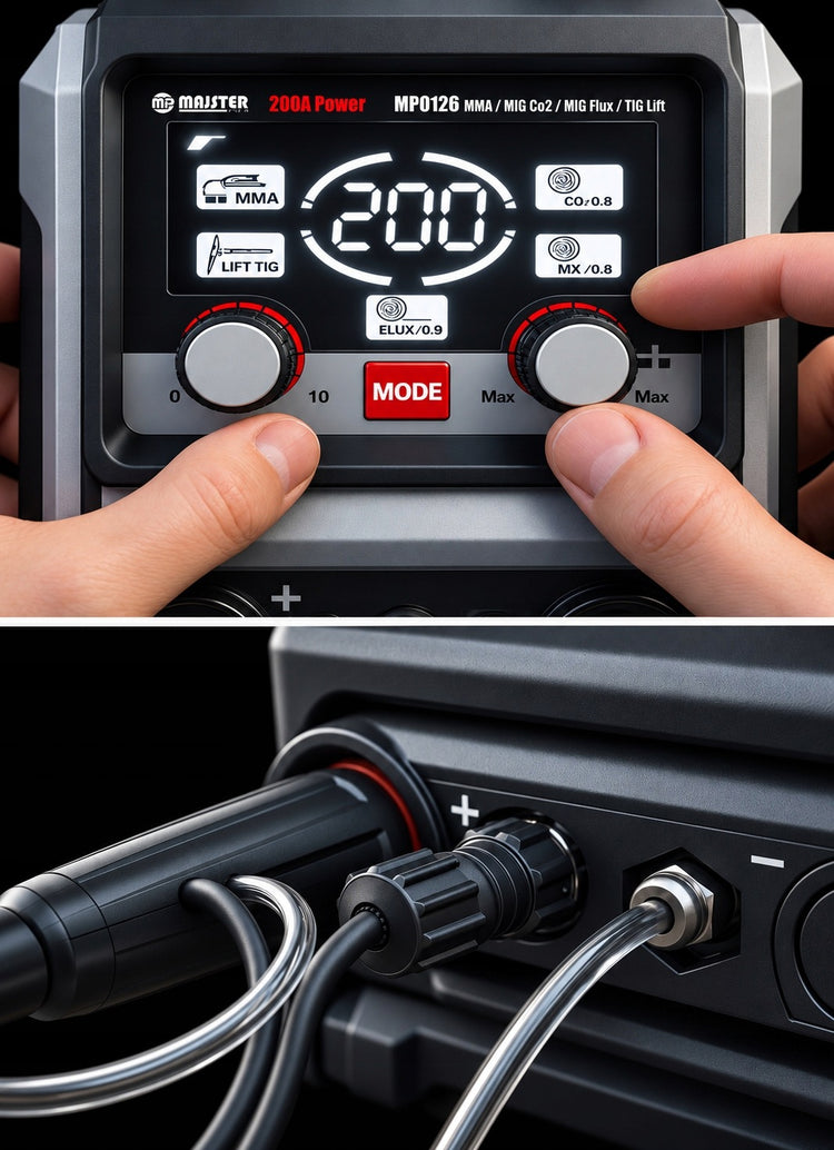 Pusiau automatinis suvirinimo aparatas „Majster Pro MP0126“, MIG / MAG / MMA / TIG