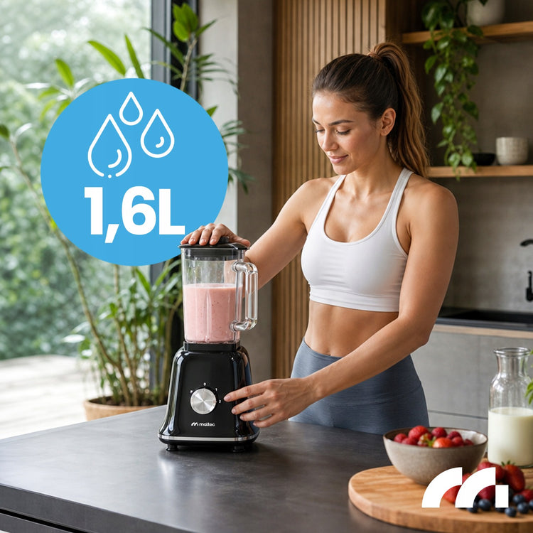 Stiklinis trintuvas, 1,6 l, 1800 W, su 2 gertuvėmis ir malūnėliu – nuotrauka 2