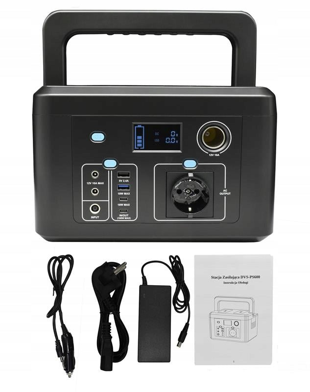 Nešiojama energijos stotelė „DVS-PS600“, 600 W, 448 Wh, LiFePO4