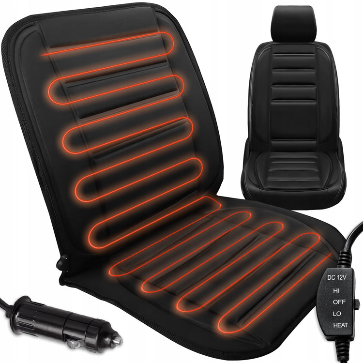 Šildomas automobilio sėdynės kilimėlis „Heckermann ZL011“ su pultu, 12 V, 48 W