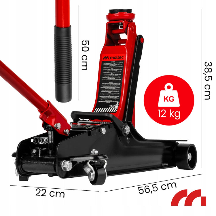 Žemo profilio hidraulinis domkratas „Maltec“ 2,5 t, iki 385 mm – nuotrauka 3