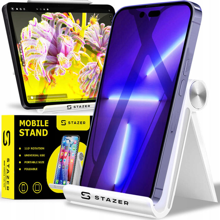 Tvirtas reguliuojamas sulankstomas telefono stovas „Raltek“, baltas