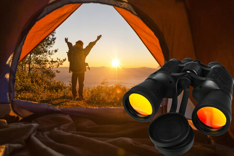 Tvirti XXL žiūronai 10×50 su guminiu korpusu, medžioklei ir turizmui