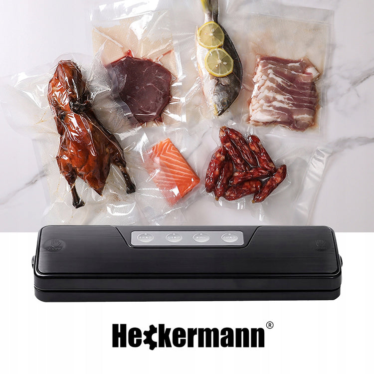 Vakuuminis maisto pakuotuvas „Heckermann“ su maišeliais ir plėvele, 150 W