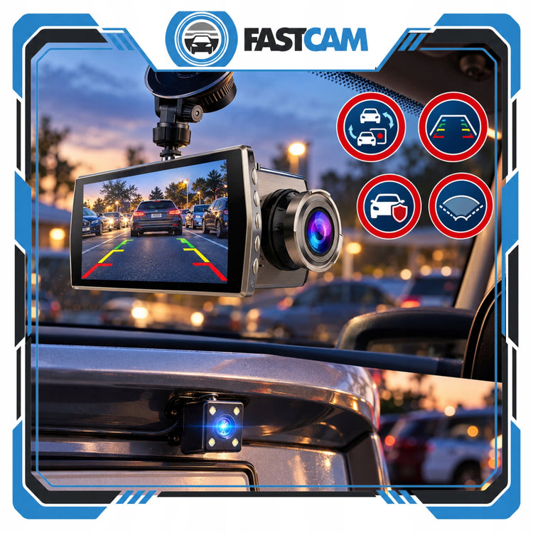 Vaizdo registratorius „Fastcam B401“ su galine kamera ir stovėjimo režimu, Full HD – nuotrauka 2