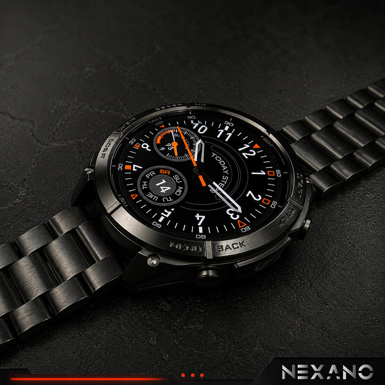 Vyriškas išmanusis laikrodis „Nexano Vector“ su dvigubu GPS ir žemėlapiais, AMOLED, IP69K