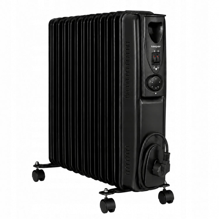 Tylus tepalinis radiatorius su termostatu, 2500 W, 13 sekcijų, juodas
