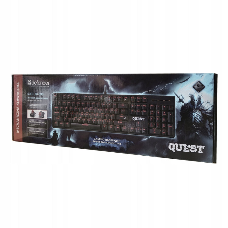 Mechaninė žaidimų klaviatūra „Defender Quest GK-596“, Outemu Red, RGB