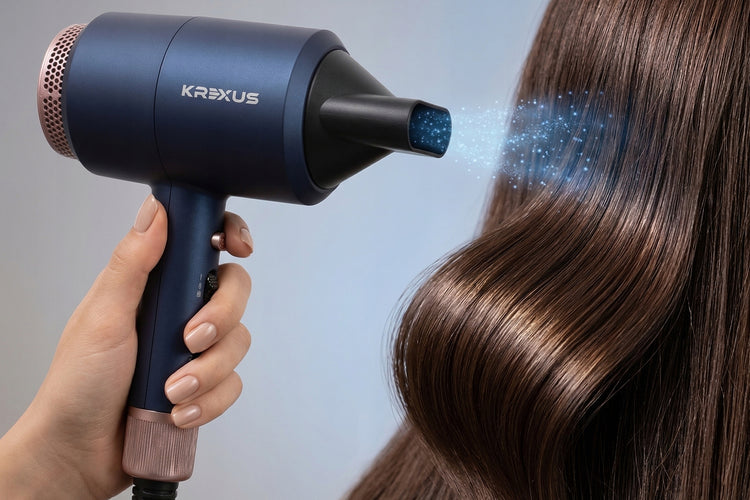 Kompaktiškas plaukų džiovintuvas „Krexus EX9121“, 1800 W, su jonizacija