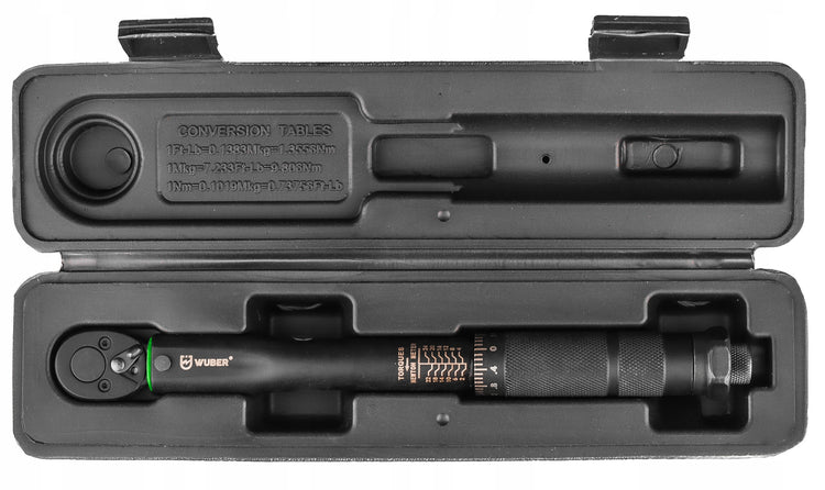 Dinamometrinis raktas „Wuber“ 1/4" 2–24 Nm su dėklu, ISO 6789
