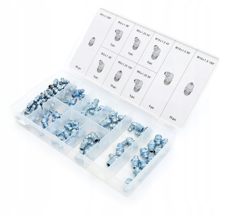 Tepalinių ir tepimo antgalių rinkinys „Kraft&Dele KD10507“, M6/M8/M10, 110 vnt.