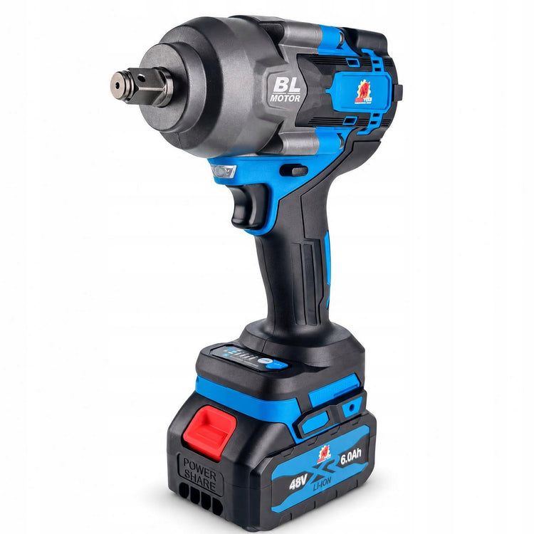 Akumuliatorinis smūginis veržliasukis „Bull Tech BT5013“, 1200 Nm, bešepetėlinis, 2 × 6 Ah
