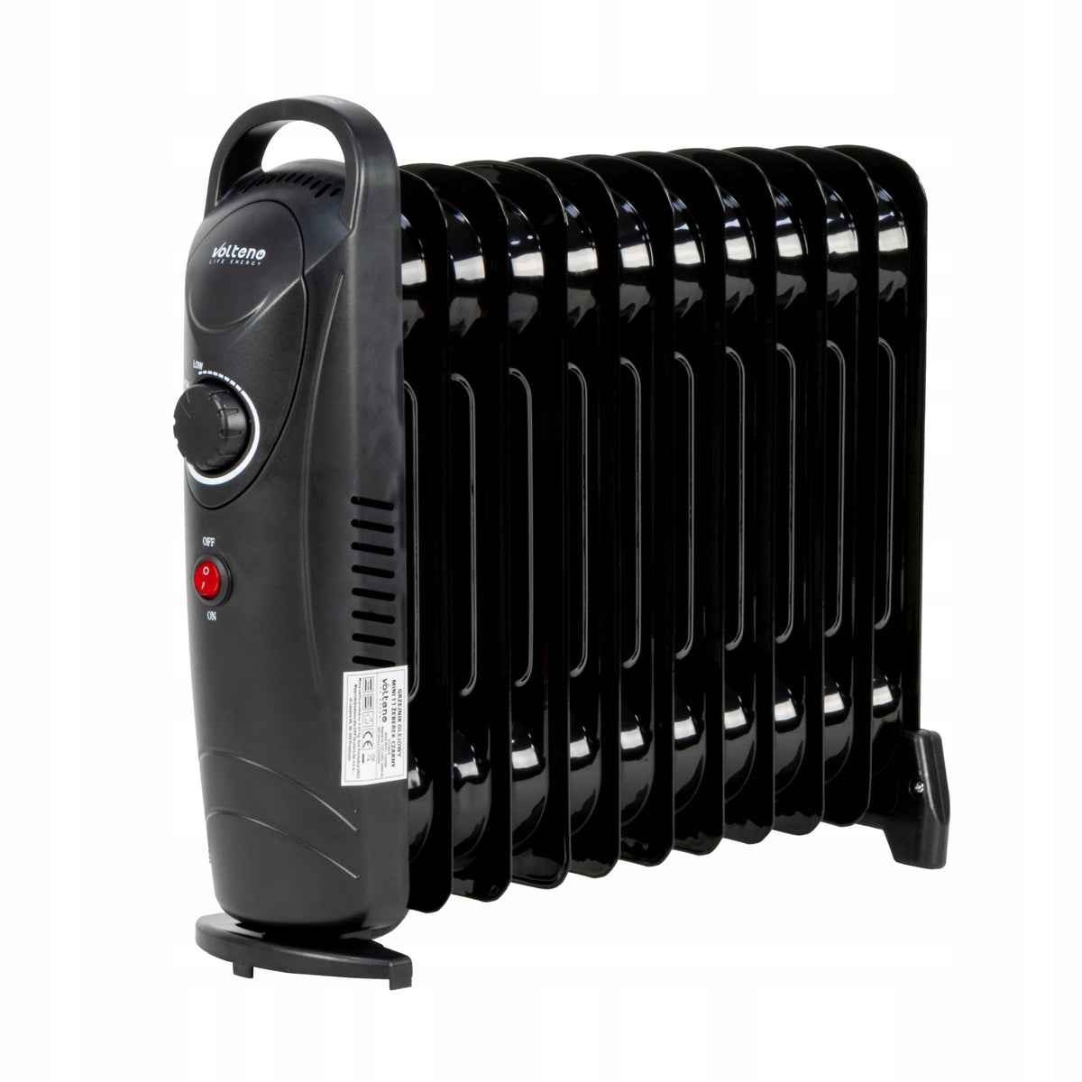 Tepalinis radiatorius „Volteno“ su termostatu, 1200 W, 11 sekcijų, juodas – nuotrauka 1
