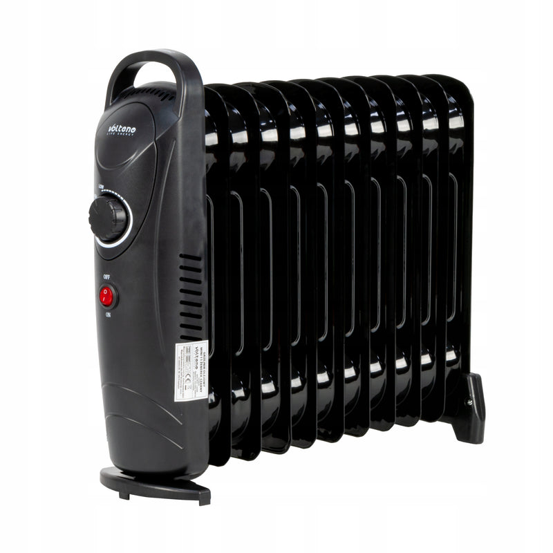 Tepalinis radiatorius „Volteno“ su termostatu, 1200 W, 11 sekcijų, juodas