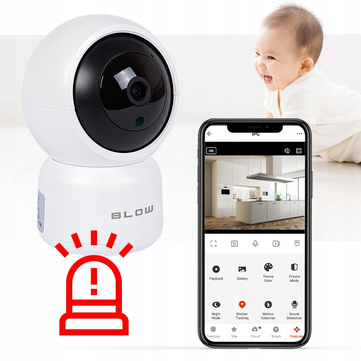 Besisukanti Wi-Fi kamera-elektroninė auklė „Blow T-263“, 3 MP, Tuya