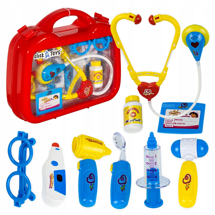 Mažojo gydytojo rinkinys lagaminėlyje „click4TOYS“, 10 dalių