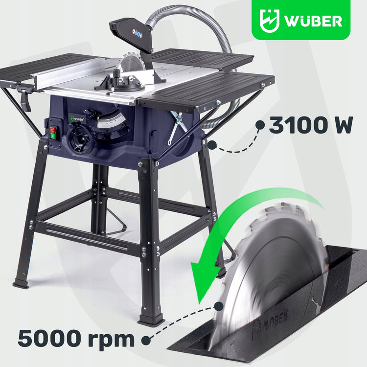 Stalinis diskinis pjūklas medienai „Wuber“ su 4 diskais, 3100 W, 250 mm
