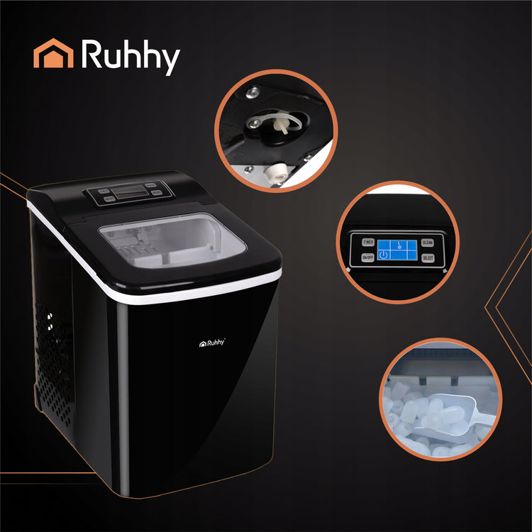 Ledukų gaminimo aparatas „Ruhhy“, 12 kg per parą, 120 W, juodas