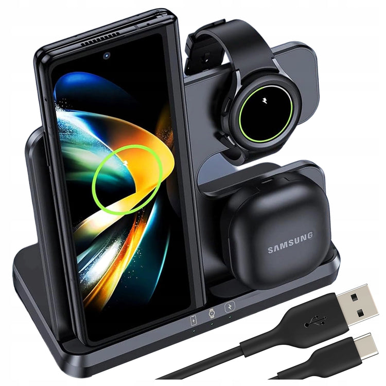 Belaidis indukcinis kroviklis 3 in 1 „Alogy“ telefonui, laikrodžiui ir ausinėms
