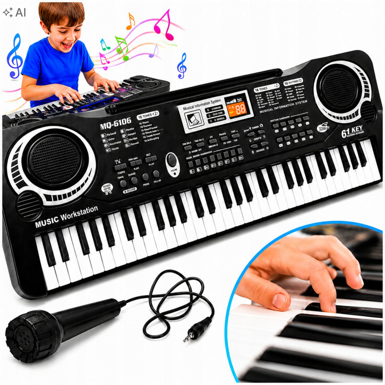 Vaikiškas sintezatorius-pianinas „Asato“ su mikrofonu