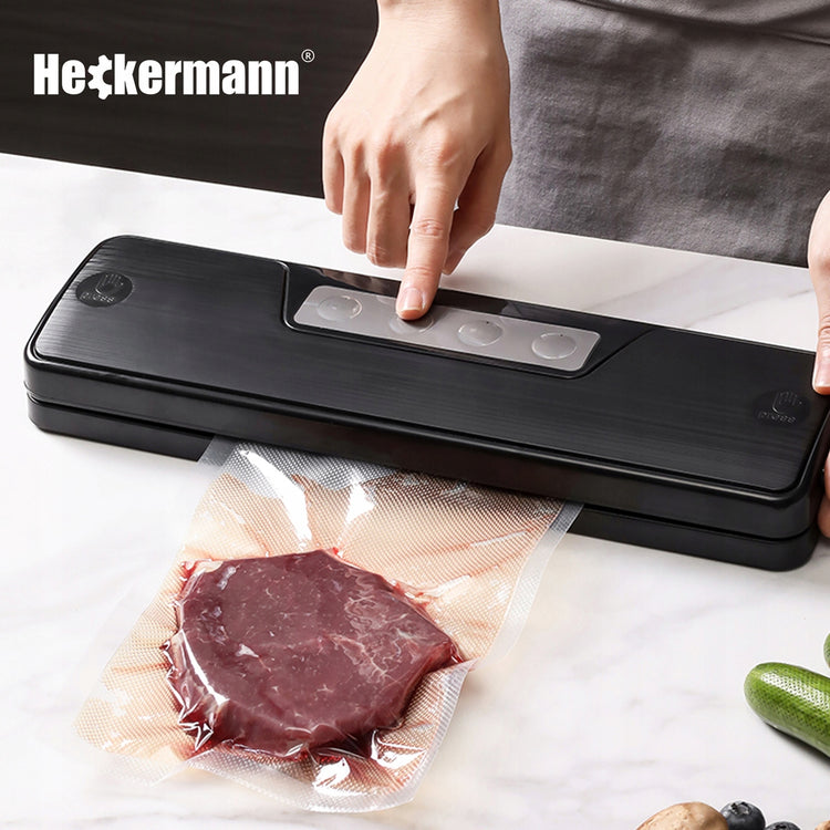 Vakuuminis maisto pakuotuvas „Heckermann“ su maišeliais ir plėvele, 150 W
