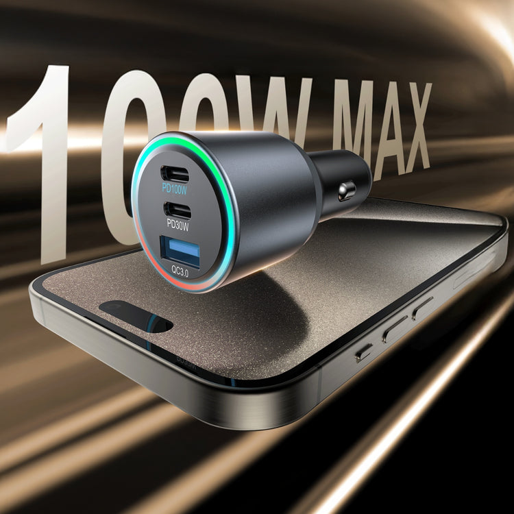 Automobilinis kroviklis „Boste“ 130 W: 3 jungtys USB-A / USB-C, QC, PD