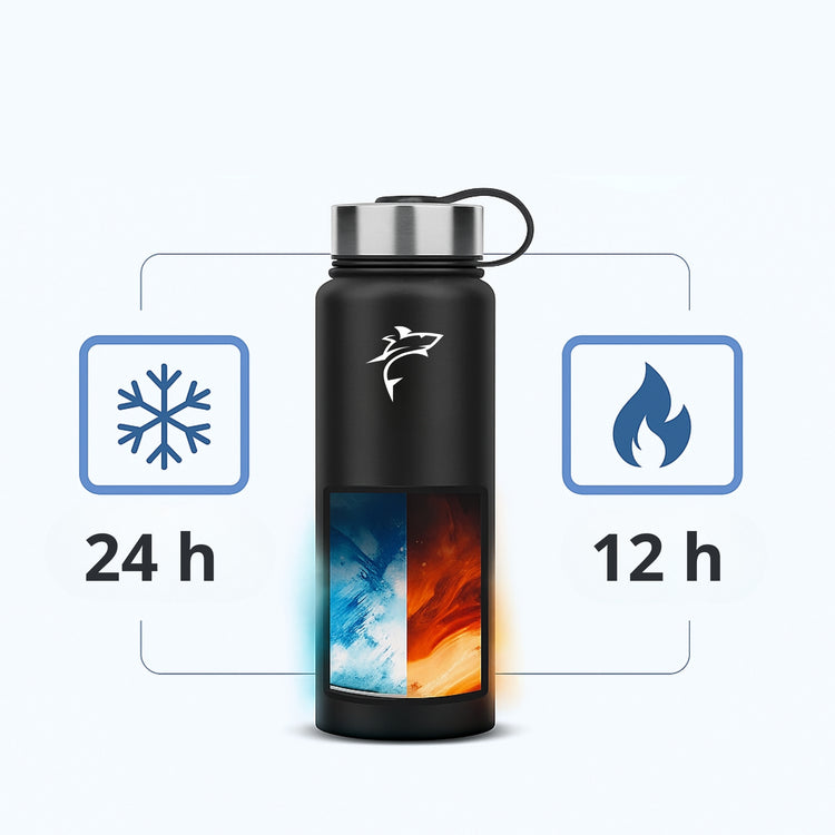 Termopuodelis „Silver Sharky“ su snapeliu, 710 ml, juodas