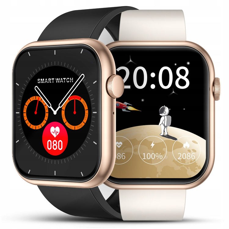 Moteriškas išmanusis laikrodis „JG Smart X7Pro“ su pokalbiais ir 4 apyrankėmis, auksinis
