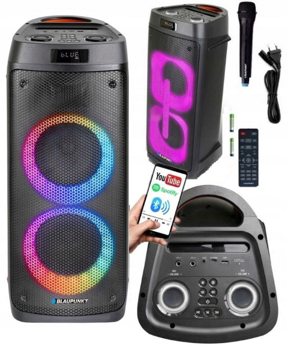 Aktyvi vakarėlių kolonėlė „Blaupunkt PB05DB“ su LED, karaoke ir pulteliu, 500 W