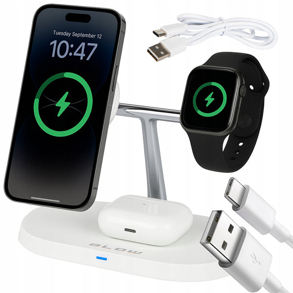 Belaidis indukcinis kroviklis 3 in 1 „Blow“ 15 W MagSafe, iPhone, Apple Watch, AirPods