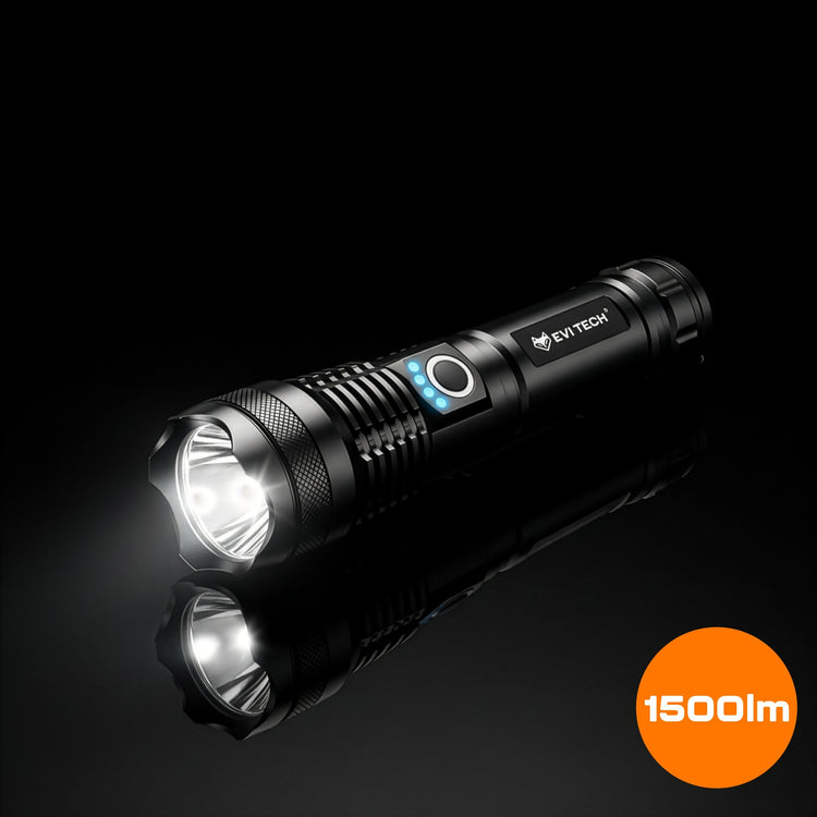 Galingas taktinis LED žibintuvėlis XHP90, 1500 lm, USB-C, zoom