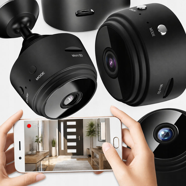 Belaidė mini Wi-Fi kamera su judesio jutikliu ir LED, Full HD
