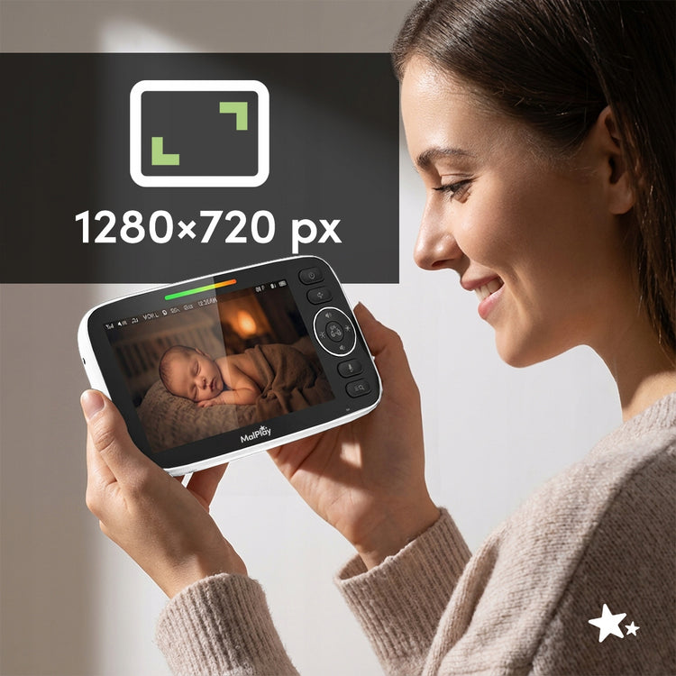 Elektroninė auklė su kamera „MalPlay“, 5" LCD, VOX, naktinis režimas