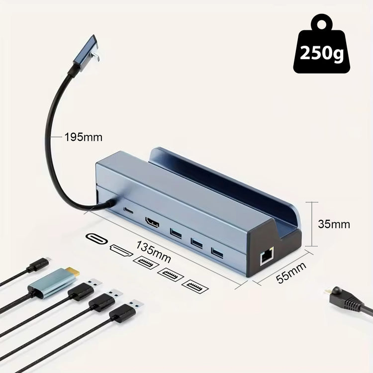 Doko stotelė „Zenwire“ 6 in 1 Steam Deck / ROG Ally: HDMI 4K, gigabitinis Ethernet