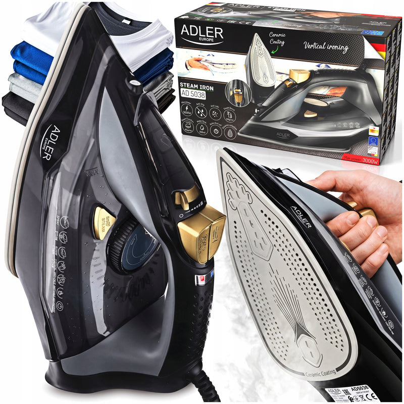Garinis lygintuvas 3000 W su keraminiu padu, Anti-Drip ir Anti-Calc