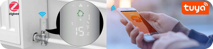 Išmanioji termostatinė radiatoriaus galvutė „Acurel“ Tuya Zigbee 3.0 su baterijomis