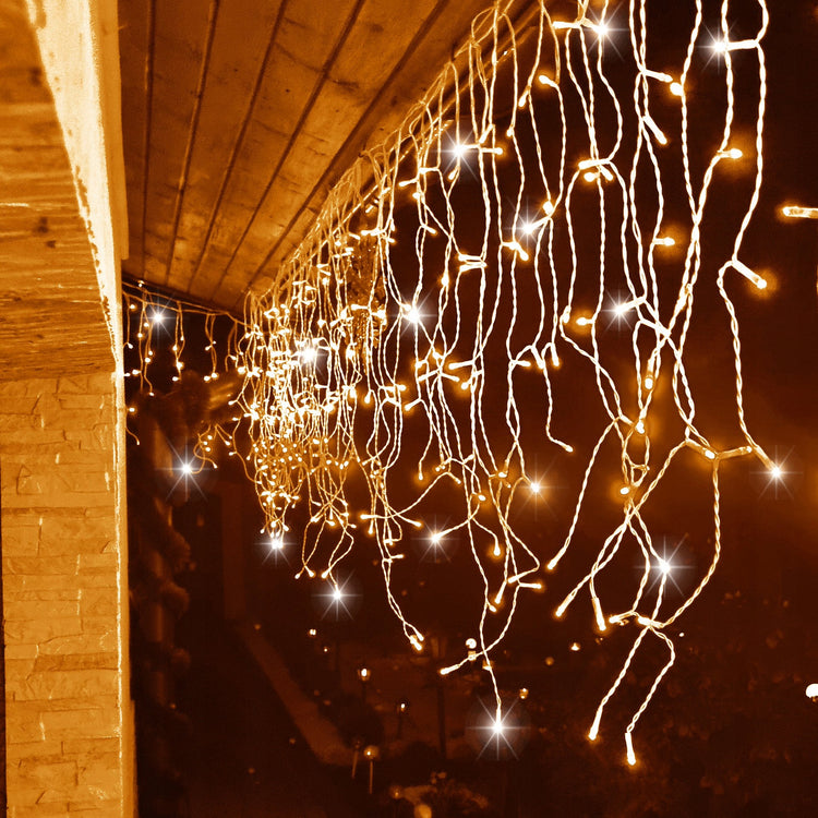 Lauko LED girlianda „Varvekliai“ „Springos“, 500 LED, 22,5 m, šilta balta su mirksėjimu