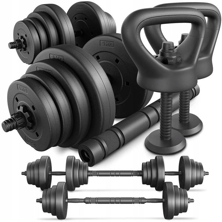 Reguliuojamų svarmenų rinkinys „Trex Sport“ 2 × 20 kg (40 kg) su grifu ir girios funkcija