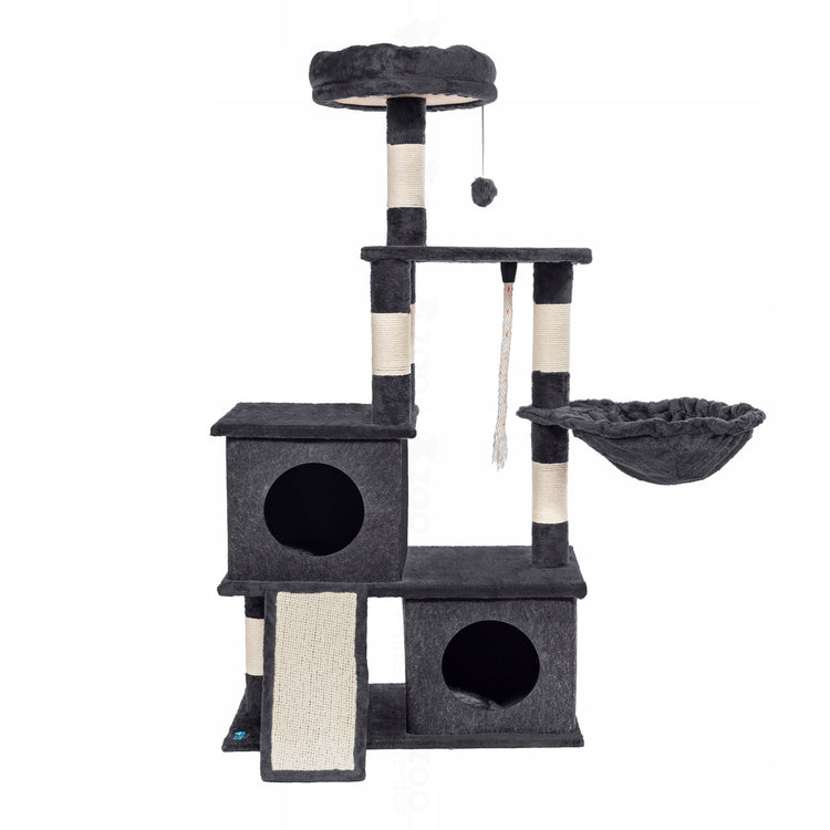 Katės draskyklė-medžias „ZooVentus“ 115 cm, 5 lygiai, su nameliu