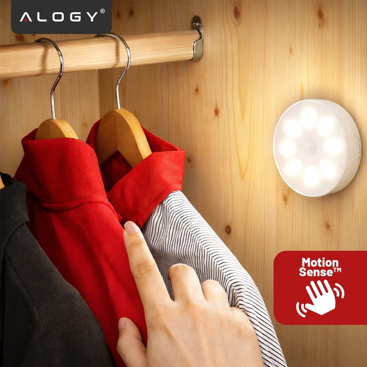 LED naktinis šviestuvas su PIR judesio jutikliu „Alogy“, 8 LED, USB