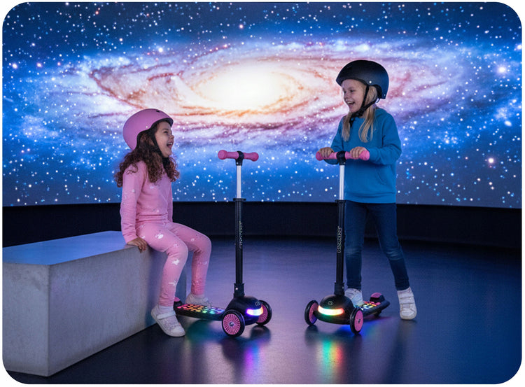Sulankstomas triratis paspirtukas „RicoKids“ su LED apšvietimu – nuotrauka 3