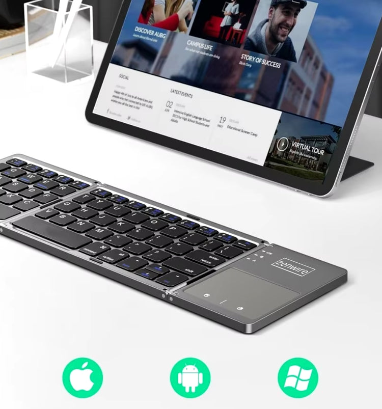 Sulankstoma Bluetooth klaviatūra su jutikliniu kilimėliu „Zenwire“, USB-C