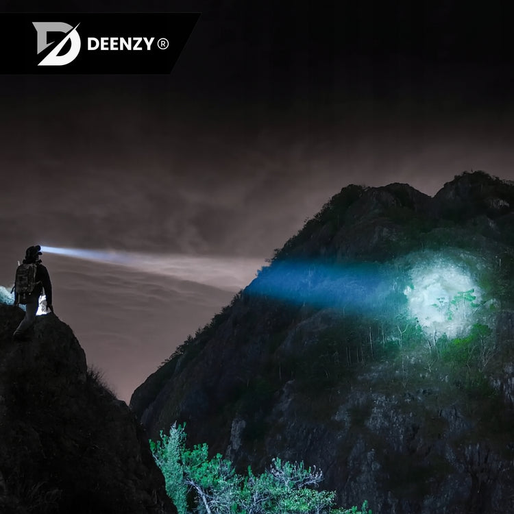 LED žibintuvėlis ant galvos „Deenzy“, 10 W, 500 lm, su judesio jutikliu ir ZOOM