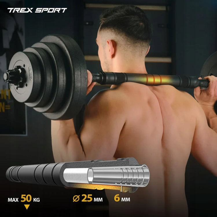 Reguliuojamų hantelių rinkinys „Trex Sport“ su grifu, 2 × 20 kg (40 kg)