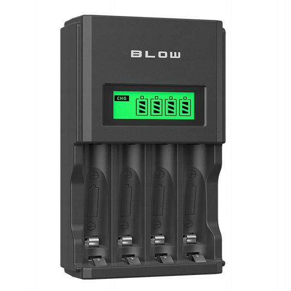 Greitasis AA / AAA elementų kroviklis „Blow“ su LCD ekranu
