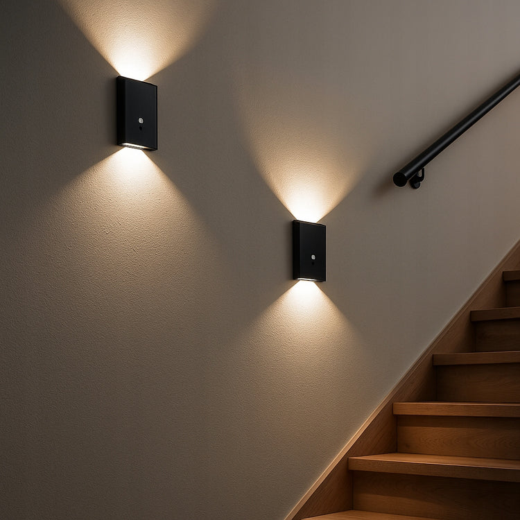 LED laiptų šviestuvas su judesio jutikliu „Masterled“, įkraunamas, juodas