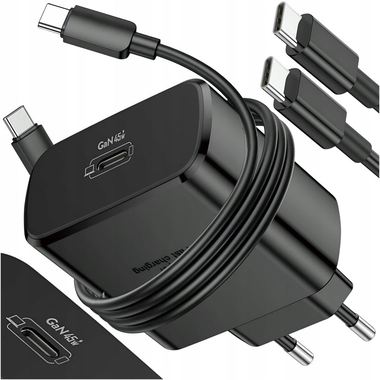 GaN tinklo įkroviklis „Matnox“ 45 W USB-C su laidu, PD 3.0, QC 3.0