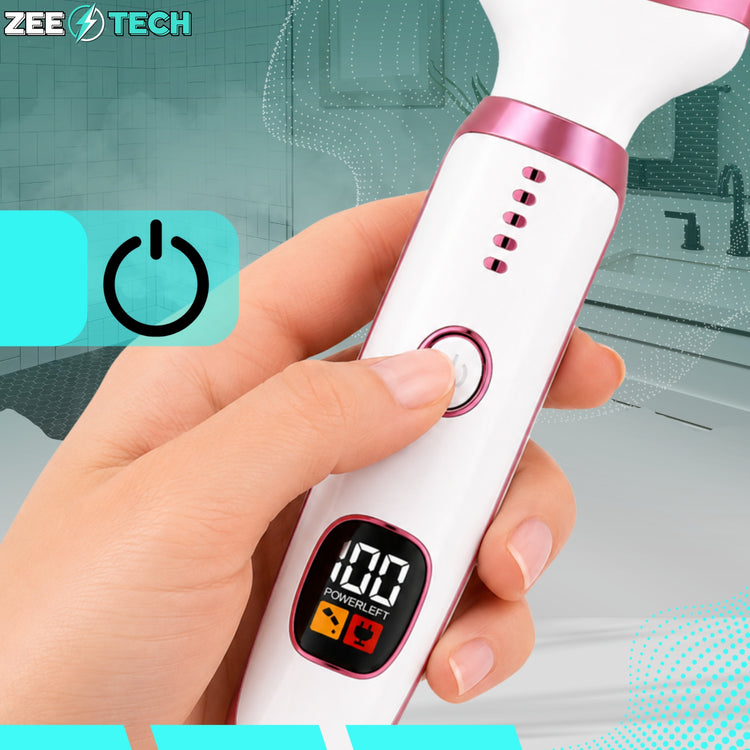 Moteriškas elektrinis skustuvas-trimeris bikini zonai, veidui ir kojoms „ZeeTech“ – nuotrauka 3