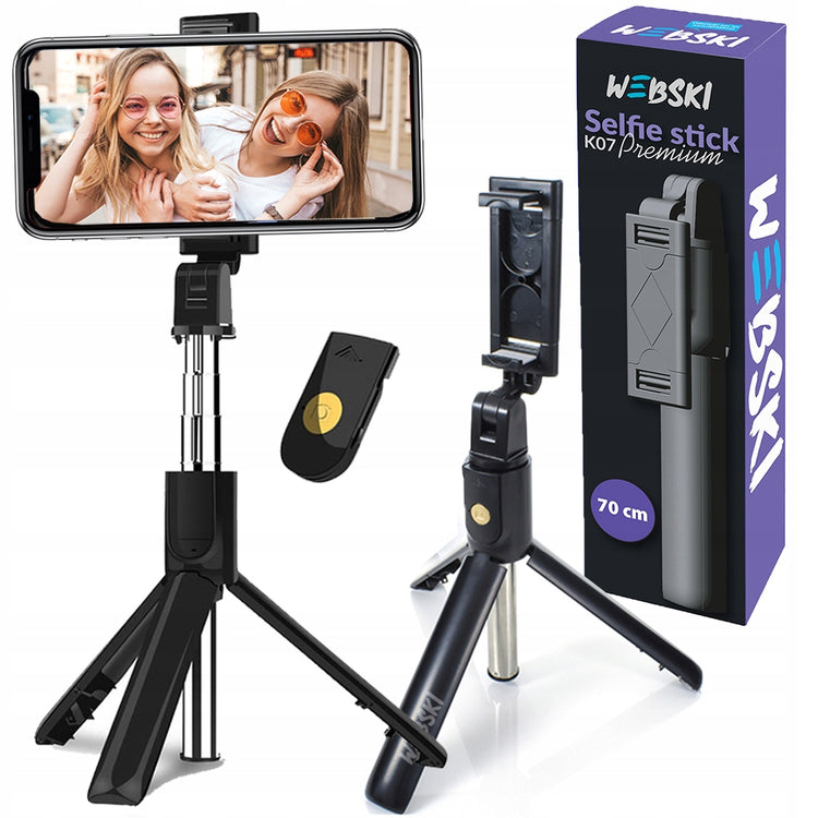 Asmenukių lazda-trikojis „Webski K07“ su Bluetooth pultu, iki 70 cm