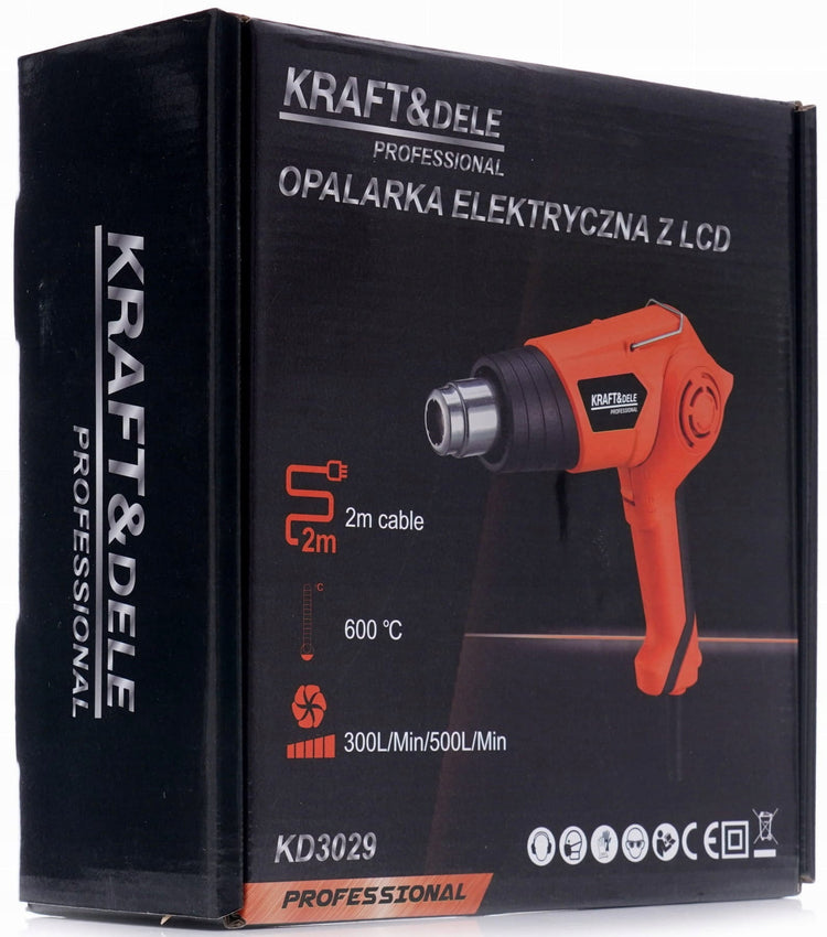 Karšto oro pūstuvas su LCD ekranu „Kraft&Dele KD3029“, 2000 W, iki 630 °C
